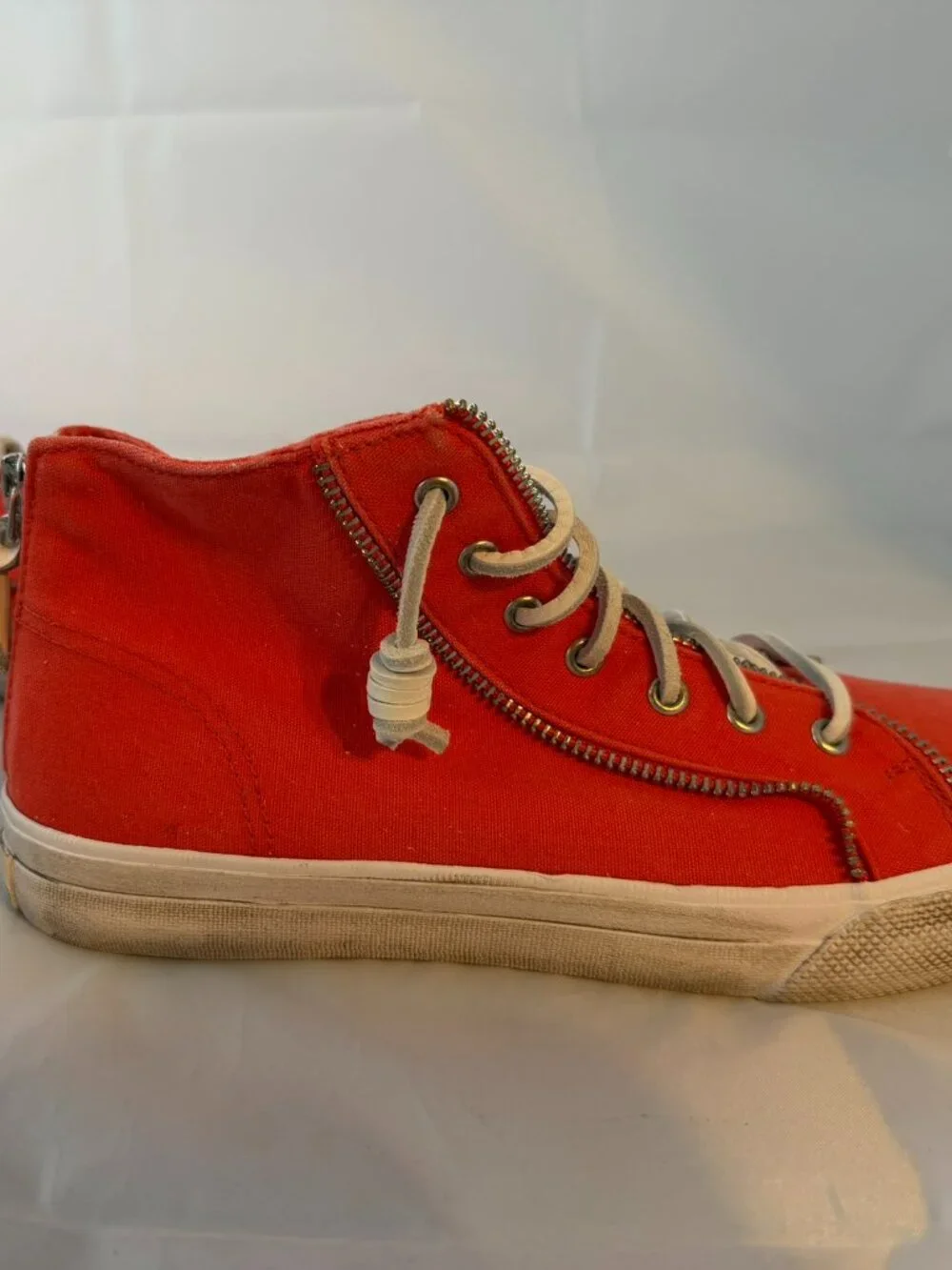 Sperry X Rebecca Minkoff  High Top Sneakers, Orange Women Size 9 NEW